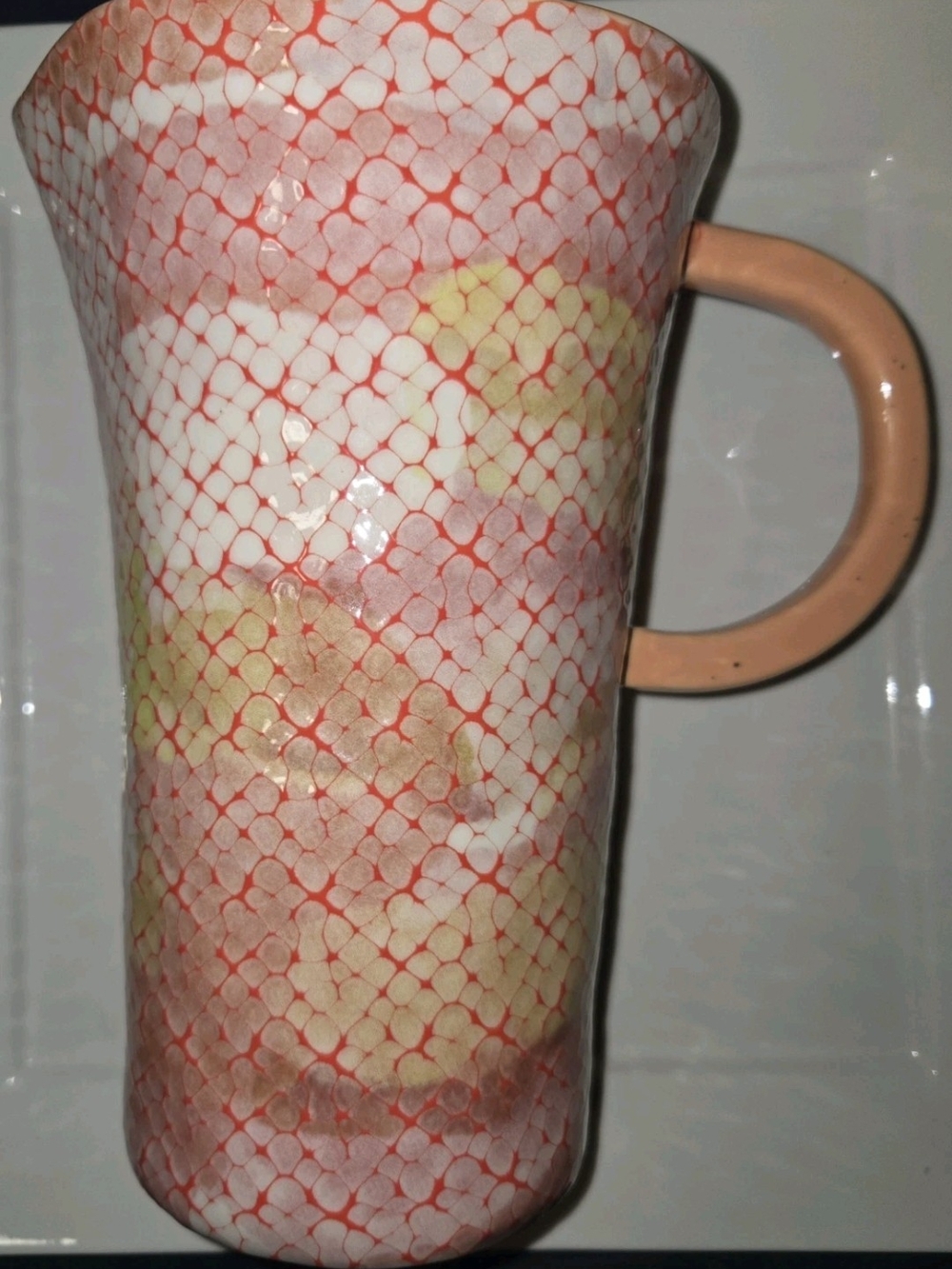 Anthropologie Cora Stoneware Pitcher Sunset Stoneware Vase Carafe Textured NEW